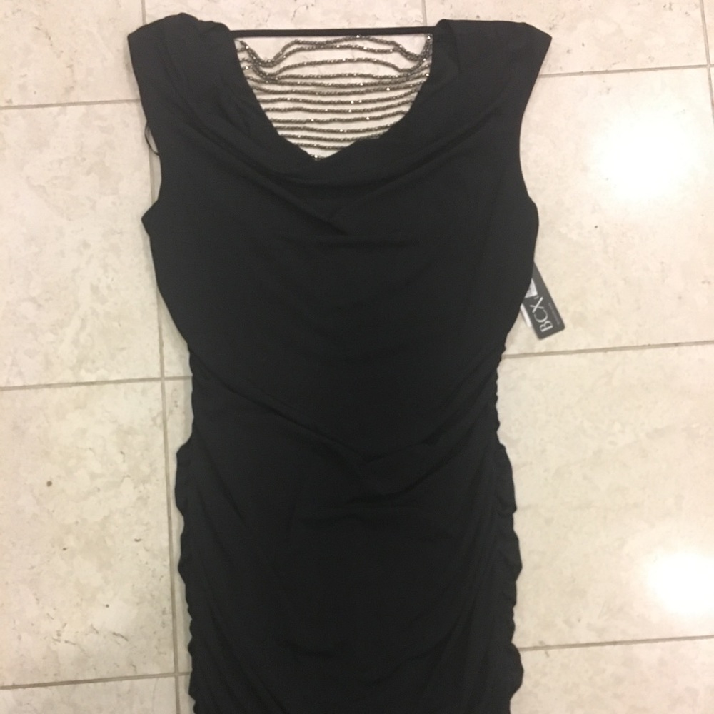 NWT Macys BCX Ruched Black Dress Size XL